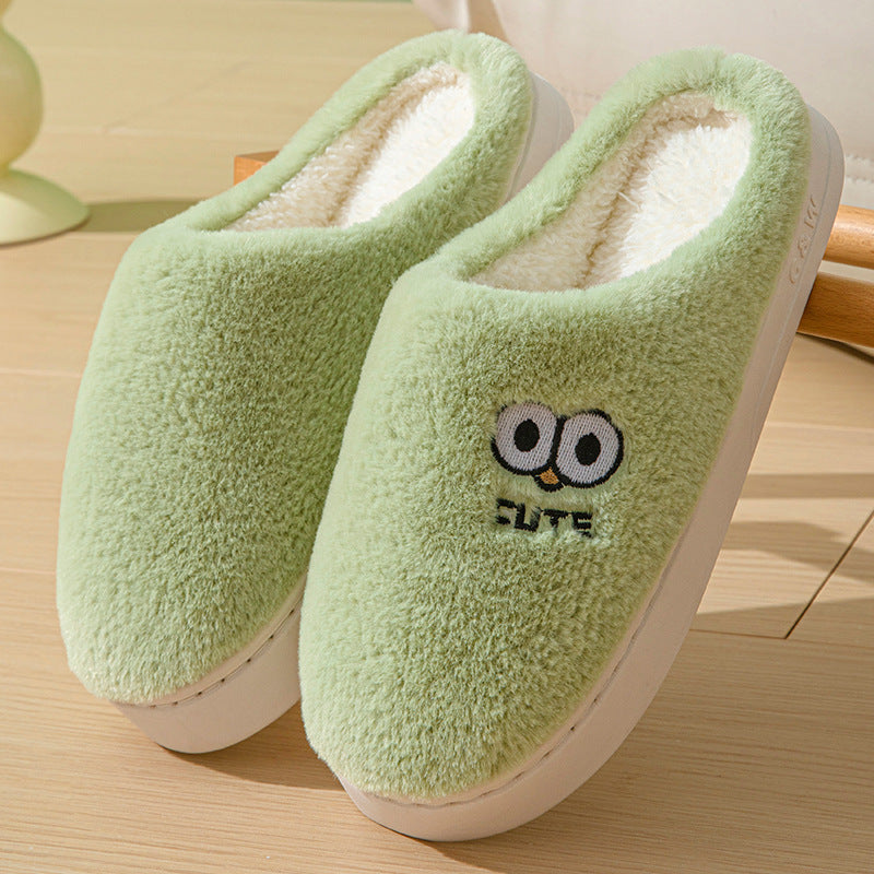 Adorable Cartoon Big Eyes Slippers – Warm, Non-Slip Comfort for Couples at Home