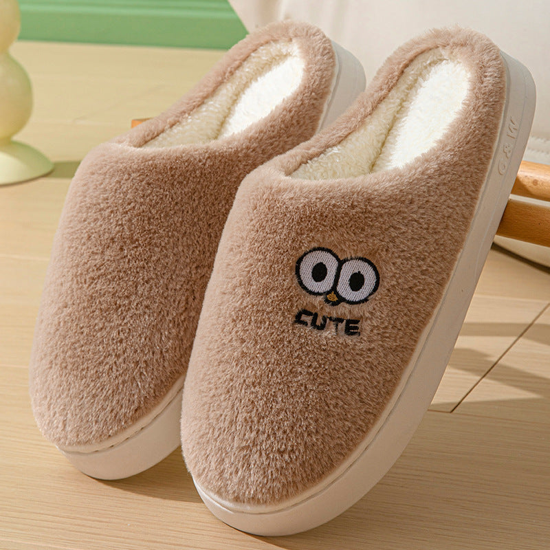 Adorable Cartoon Big Eyes Slippers – Warm, Non-Slip Comfort for Couples at Home